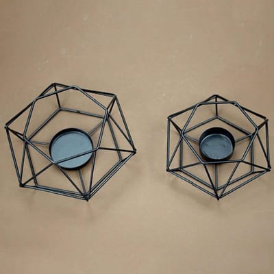 Kaarshouder - Kandelaar standaard - Tafel decoratie - Metalen geometrisch design - Niet gespecificeerd - Niet gespecificeerd