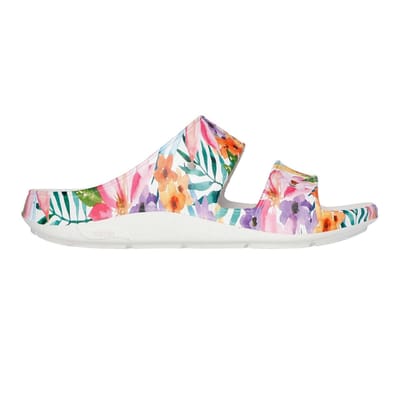 Skechers Dames Bloemige Arch Fit Slippers (Wit/Multi-kleurig)