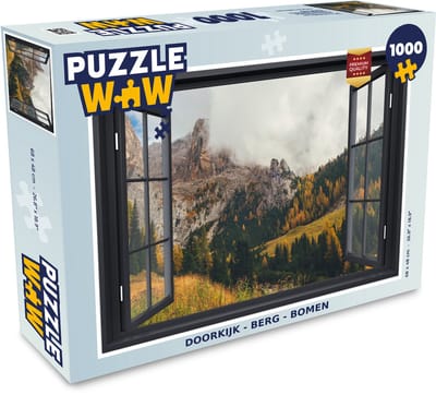 Puzzel Doorkijk - Berg - Boom - Legpuzzel - Puzzel 1000 stukjes volwassenen