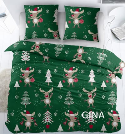 Dekbedovertrek - Lekker Snoozen - Flanel - Gina - Rudolf - Lits-jumeaux (240 x 200/220 cm)