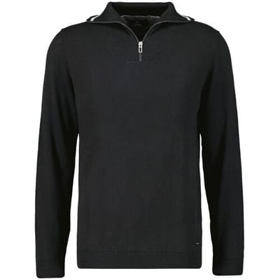 Ragman Trui Zip Collar Knitted Cotton Cashmere Zwart / male