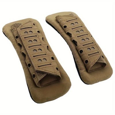 Schouderkussens, schouderbandkussens voor tactisch vest, schouderkussens voor rugzak, vervangbare schouderbandkussens, schouderkussens voor rugzak, 2-pack, Khaki.