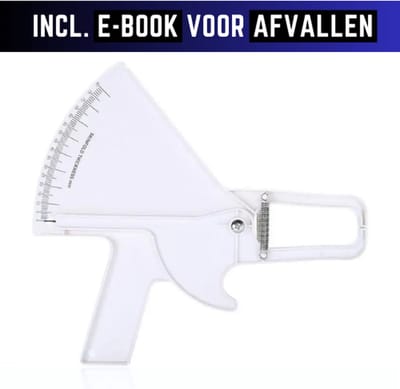 Professionele Huidplooimeter en Vetmeter - Nauwkeurige Lichaamsanalyse Tool voor Fitness en Gezondheid - Inclusief Handleiding en boekje over afvallen