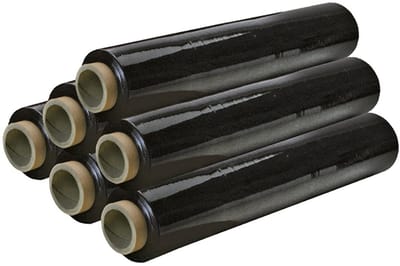 Set van 6 Zwarte Handwikkel Folie voor Palletwikkeling 50 cm x 300 cm