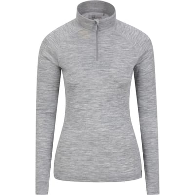 Mountain Warehouse Dames/Dames Merino Wol Zip Hals Thermo Top (Grijs)