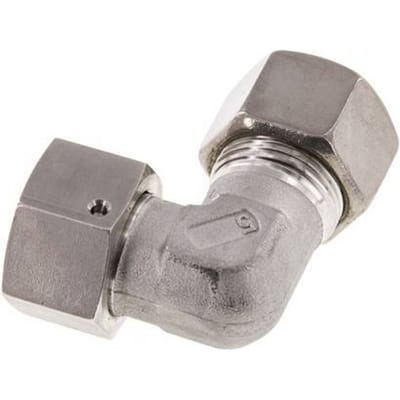 M30x2 x 20S RVS Verstelbaar L-Knelfitting 90 graden met Afdichtconus en O-ring 400 Bar DIN 2353 - FL2E-NO-STFP-30-20-SO