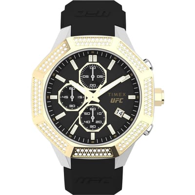 Timex UFC King Chrono TW2V99200 Horloge - Siliconen - Zwart - Ø 45 mm