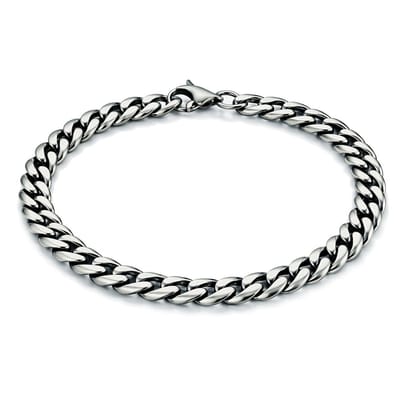 Stalen heren armband LGT JWLS Gourmet schakel Vintage 5mm-23cm