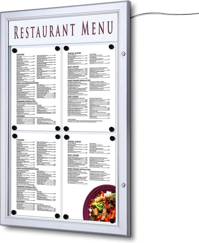 Outdoor Menubord Logo LED 4 X A4 Portrait - Syna SCZ4XA4LED