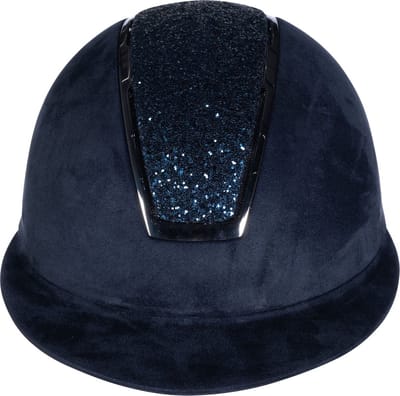 HKM Rijhelm Lady Shield Sparkle Velours - donkerblauw - maat L (58-60)