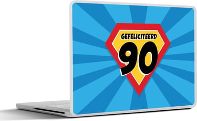 Laptop sticker - 14 inch - Jubileum - 90 jaar - Geschenk - 32x5x23x5cm - Laptopstickers - Laptop skin - Cover
