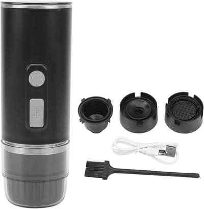 Draagbare Koffiemaker - Oplaadbare Mini Batterij Espresso Machine - Volledig Automatische Koffiemaker Compatibel met Pods en Gemalen Koffie voor Reizen - Camping - Kantoor - Thuis
