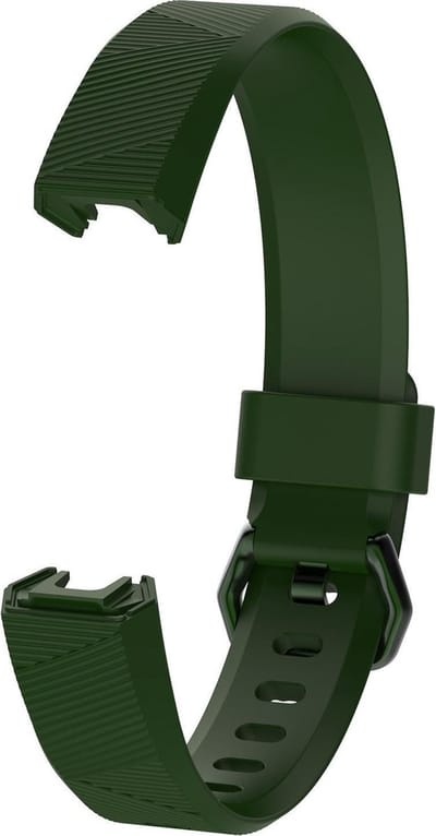 KELERINO. Siliconen bandje geschikt voor Fitbit Alta (HR) - Gespsluiting - Groen - Large