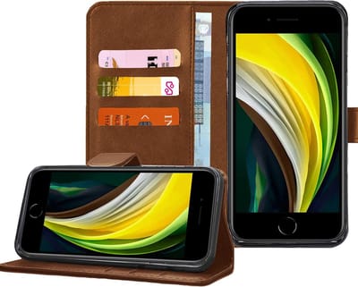 Geschikt voor iPhone SE 2020 / 8 / 7 - Bookcase Bruin - Portemonnee Hoesje