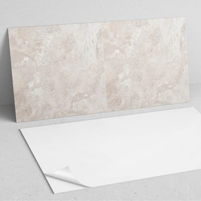 Coloray Wandpanelen Zelfklevend - Natuursteenpatroon PVC Wandpaneel - 100 cm x 50 cm - Romig Wandbekleding Zelfklevend - 1 stuk - Texturen Wandpanelen Zelfklevend - Wandbord Keuken - Wandpaneel Badkamer