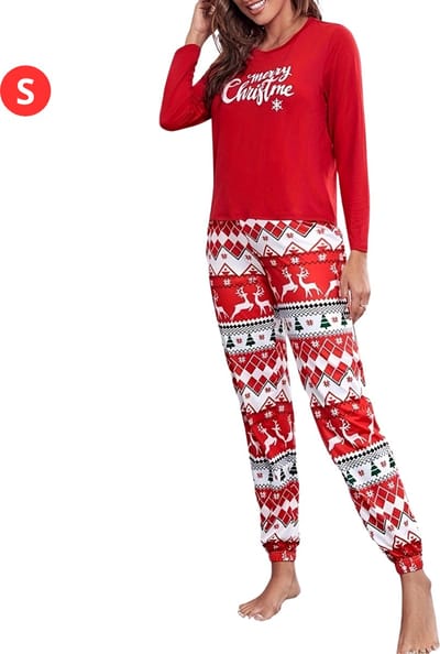 Nivard Kerstpyjama - Kerst Pyjama - Christmas - Dames - Vrouwen - Volwassenen - Set - Broek - Shirt - Blauw - Maat S
