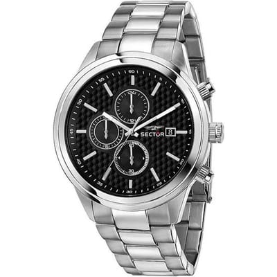 Sector 670 Chronograaf Roestvrij Staal Zwarte Wijzerplaat Kwarts R3273740002 Herenhorloge black