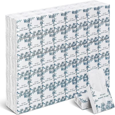Zakdoekjes - Tissues Reistissues - Dagelijks Gebruik - 3-Laags Zachtheid - 100 Stuks - Wit Blauw