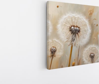 Saammp Canvas Schilderij - Bloemen - Paardenbloem - Abstract - 20x20 - Foto op canvas - Wanddecoratie - Muurdecoratie Woonkamer - Kantoor Decoratie