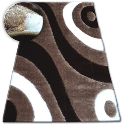 Kleden Rugsx Tapijt Shaggy SPACE 3D B314 lichtbruin 80x150 cm