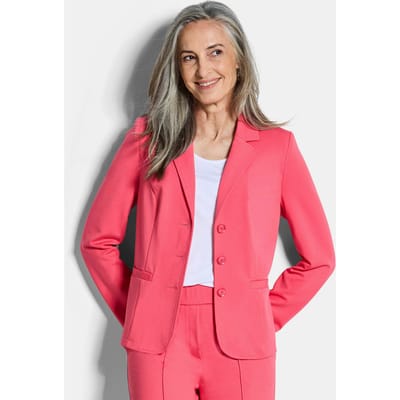 Jersey blazer met reverskraag - koraalrood - Gr. 19 van Goldner Fashion