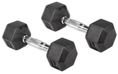 Olive Rubber Hex 5kg Dumbbell 2 Eenheden Zwart,Zilver 5 kg
