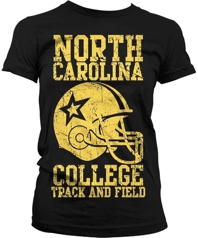 Hybris North Carolina College Girly T-shirt voor dames, zwart