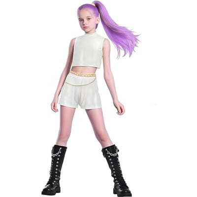 Meisjes Mira Cosplay Mira Rollenspel Kostuum Halloween Kostuum Meisjes Carnaval Outfits Broeken voor 110-160 Lang 110cm white