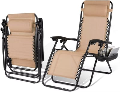 Ligstoel Opvouwbaar – Campingstoel met Bekerhouder – Inklapbare Stoel Belastbaar tot 140 kg – Comfortabele Tuinstoel voor Camping en Buiten