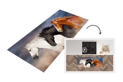Keukenloper - Loper keuken - Paarden - Boerderijdieren - Vacht - 120x50 cm - Keukenloper vinyl