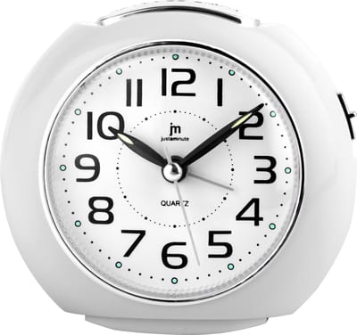 Just a Minute | Wekker | Wit | Stil uurwerk