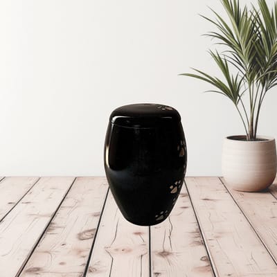 Dieren urn - Verdeel urn - Monarch Paw Prints Black 11392B ( Ook Graveerbaar )