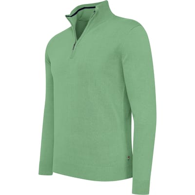 Cappuccino Italia - Heren Trui Pullover Bergamo Zip - Groen - Maat M