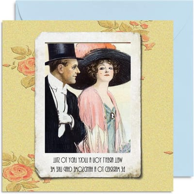 Verjaardagskaart Vrouw - Grappige Wenskaart - Jubileum Vieren - Met blanco binnenzijde - 145mm x 145mm - Knappe Chap