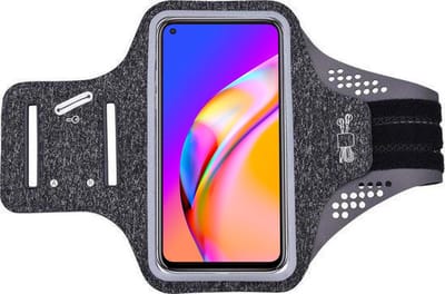 Hoesje Geschikt voor Oppo a94 hardloop telefoonhouder – armband - sportband - van stof - Zwart