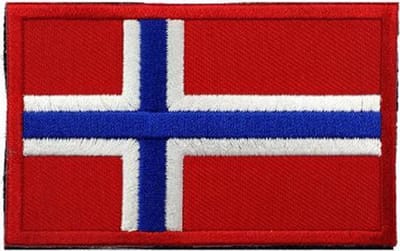 AuBor ®. Patch Scandinavië, Noorwegen  75mm x 50mm