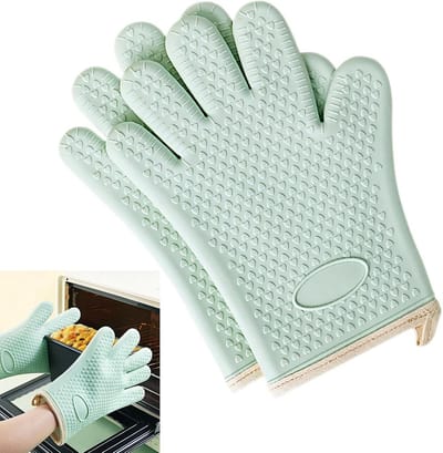 Ovenwanten - Keukenhandschoenen - Veilig Koken - Hittebestendig - 28.5 cm - Groen