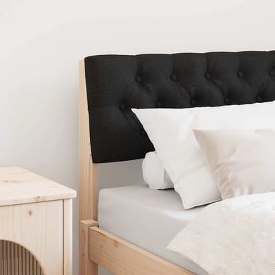 vidaXL Gestoffeerd hoofdbord Zwart 80 cm Massief grenenhout