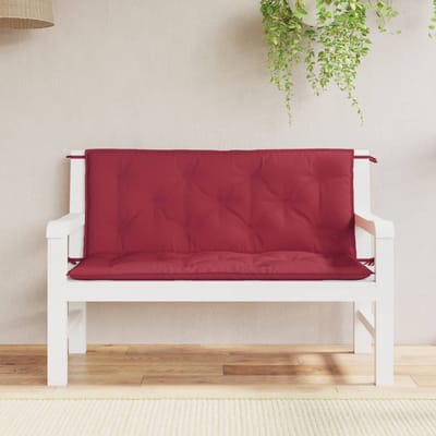 vidaXL - Tuinbankkussens - 2 - st - 120x50x7 - cm - oxford - stof - wijnrood