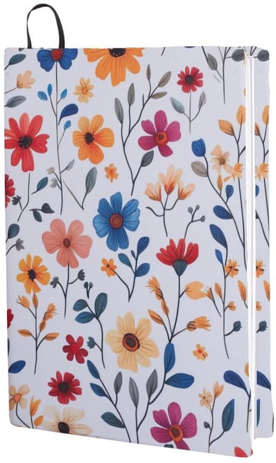 Dailygoods- Boekomslag Rekbaar - Wasbare Boekhoes - Elastische Boekbescherming - Meerkleurig Bloemenpatroon - 23 x 28 cm - Duurzame Bescherming