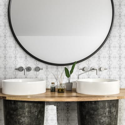 Tegelstickers voor de muur in keuken en badkamer - 9 cementtegelstickers met marmerlook - 9 stickers van 10x10 cm