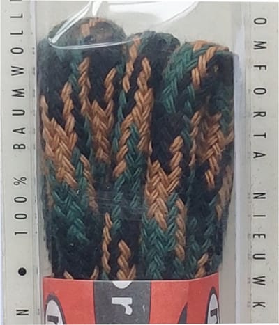 Marla Veter - Zwart/Bruin/Groen - Meerkleurig - Rond - Koord Veters - Lengte 90 cm - Dikte 4,5 mm - Schoenveter