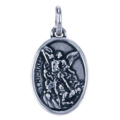 Zilveren Aartsengel Michael ketting hanger