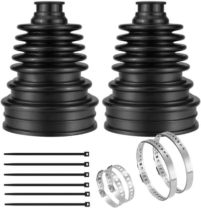 Universele Reparatieset voor Aandrijfasmanchetten, Flexibele Siliconen Cuffs voor 19-24 mm Assen met 4 Klemmen en 6 Kabelbinders, 2 Stuks