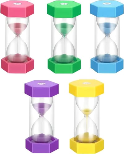 Set van 5 Zandlopers voor Keuken en Klaslokaal - Visuele Timers van 1, 3, 5, 10 en 30 Minuten voor Tijdsmanagement en Spelletjes