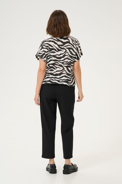 Mouwloos shirt Loose fit Black/Chalk Animal Print