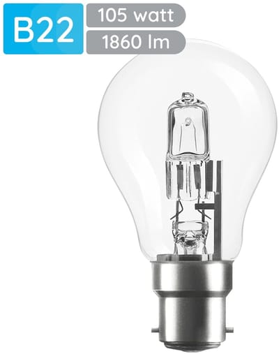 Modee B22 Halogeen Lamp Dimbaar 105W ECO - 1860lm - 2700K - Warm Wit - ECO Halogeen Globe A55