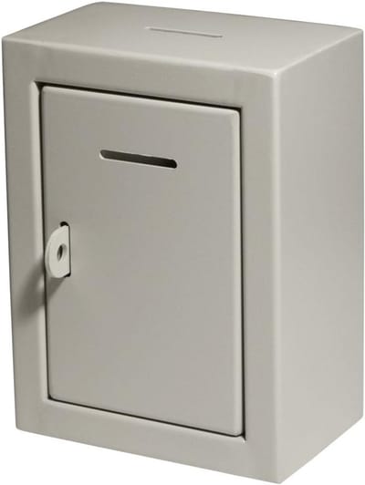 Stevige Metalen Donatiebox met Muurmontage en Slot voor Collectie of Stembiljetten