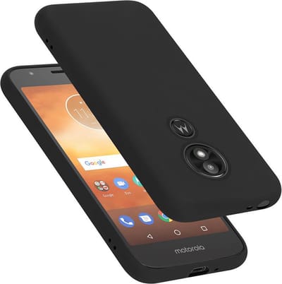 Cadorabo Hoesje geschikt voor Motorola MOTO E5 PLAY GO in LIQUID ZWART - Beschermhoes gemaakt van flexibel TPU silicone Case Cover
