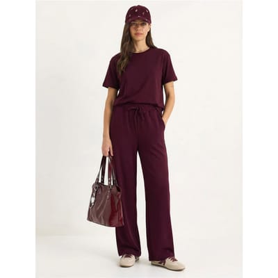Ronde Hals T-Shirt en Broek Twee-Delige Set